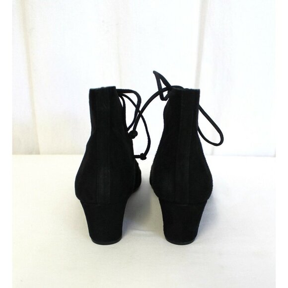 J CREW LAILA LACE-UP WEDGES IN SUEDE BLACK SIZE 9 E7658 - Picture 5 of 7